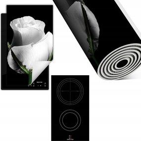 Indukciós Védőszőnyeg Konyhapult 30x52 fekete rózsa