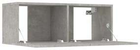4 db betonszürke szerelt fa fali TV-szekrény 80 x 30 x 30 cm