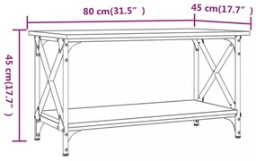 sonoma tölgy színű szerelt fa és vas dohányzóasztal 80x45x45 cm