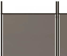 4 paneles antracitszürke szövet térelválasztó 698x180 cm