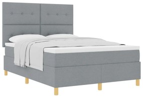Boxspring Ágy matraccal Világosszürke 140x200 cm Szövet
