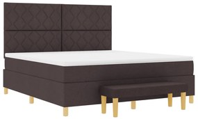 Boxspring ágy matraccal és paddal sötétbarna 180x200 cm szövet
