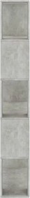 betonszürke szerelt fa könyvszekrény/térelválasztó 80x24x159 cm