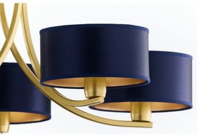 Jupiter 2094 - Láncos csillár ARTHUR 5xE27/15W/230V kék/arany