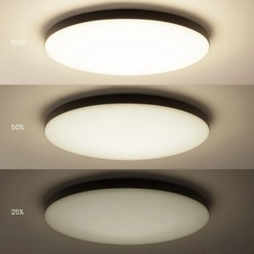Fényerőszabályozható LED mennyezeti lámpa SIENA, 80 W, 230 V, 3000–6000 K, Ø 75 cm, fekete + távirányító