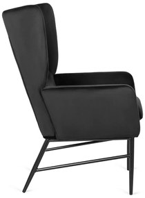 Fotel Fekete Bársony Kárpitozással. ANDRES