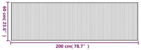 négyszögletű barna bambusz szőnyeg 60 x 200 cm