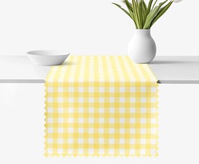 Goldea teflonbevonatú asztali futó - sárga kockás 35x180 cm