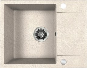 Gránit mosogató Laut 1 kamrás, félcsepegtetővel, bézs