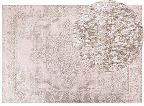 Rózsaszín pamutszőnyeg 160 x 230 cm MATARIM Beliani