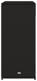 fekete polyrattan kerti tárolószekrény 105 x 55 x 113 cm
