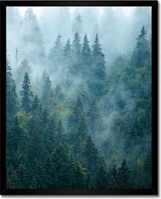 Poszter fekete keretben 40x50 Erdő a ködben Utazás