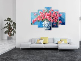 Kép - Váza rózsaszín virágokkal (150x105 cm)