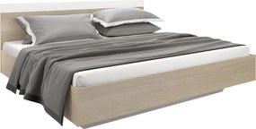 Dupla ágy, tölgy sonoma/fehér, 160x200, GABRIELA