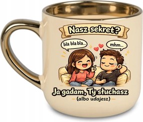 Elegáns bögre A mi titkunk? Én beszélek, Te hallgatod Valentin-nap 400 Krém