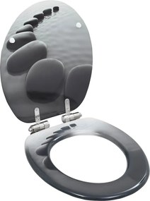 2 db kőmintás MDF WC-ülőke lassan csukódó fedéllel