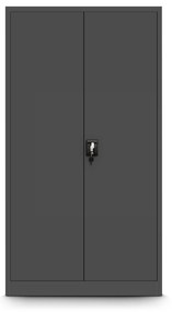 Fém polcos iratszekrény ajtókkal és személyes kis szekrénnyel TOMASZ, 900 x 1850 x 450 mm, antracit