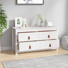 fehér tömör fenyőfa kisszekrény 100x40x54 cm