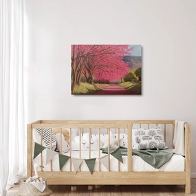 Virágzó fák képe (üvegen) (70x50 cm)