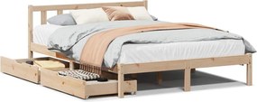 vidaXL tömör fenyőfa ágy matrac nélkül 135 x 190 cm