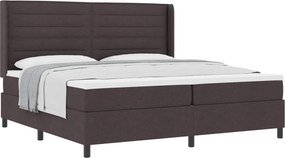 vidaXL Boxrugós ágy matracmal sötétbarna 200 x 200 cm szövet