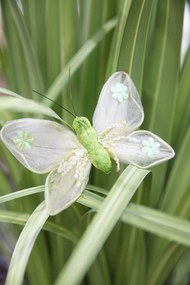 Zöld felfüggeszthető dekor pillangó 12cm