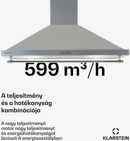 Klarstein Montblanc 90, páraelszívó, 610 m³/ó, 165 W, 2 x 1,5 W, LED, díszléc
