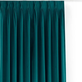 Petróleumkék bársony dimout (részleges sötétítő) függöny 265x250 cm Velto – Filumi