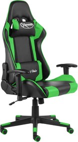 vidaXL zöld PVC forgó gamer szék