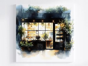 Vászonkép Canvas Város Kávézó Üzlet Kávézó 80x80