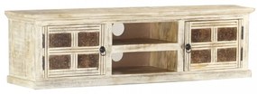 fehér tömör mangófa TV-szekrény 130x30x36 cm