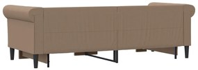 cappuccino színű kihúzható műbőr heverő 90 x 200 cm