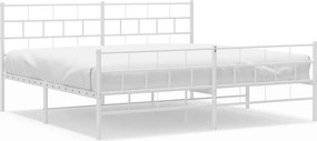 vidaXL fehér fém ágykeret fej- és lábtámlával 200x200 cm