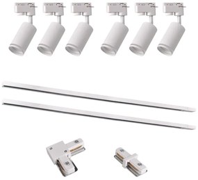 Spotlámpa sínrendszerhez PÁRIZS 6xGU10/10W/230V +2x1 m sín rendszer