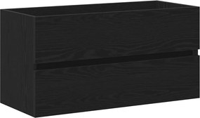vidaXL fekete tölgy színű szerelt fa mosdószekrény 90 x 38,5 x 45 cm