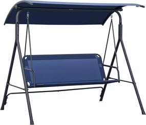 Outsunny 3 Személyes Kerti Mókusfülke Állítható Napernyővel, Kültéri Mókusfülke Lélegző Textilén Üléssel és Fém Vázszerkezettel, 240 kg-ig, 172x110x15