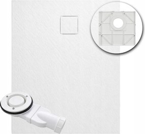 Aquauno Téglalap Alakú Zuhanytálca Smc 110 x 90cm Fehér Kő Szerkezet Szifon