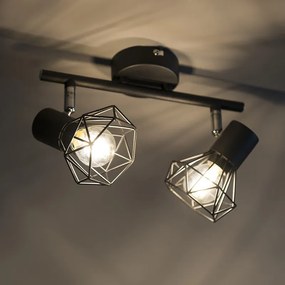 Art Deco állítható reflektor fekete 2-lámpás - Mosh 2