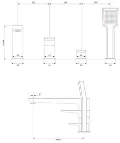 OMNIRES PM7432CR - Fürdőcsap 4-lyukas PARMA fényezett króm