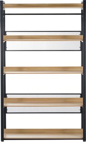 5 polcos állvány, tölgy/fekete, KILOS NEW TYP 3