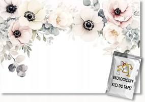 Fotótapéta Flizelina Akvarell Természet Pasztell Virágok Levelek 150x105 ragasztó