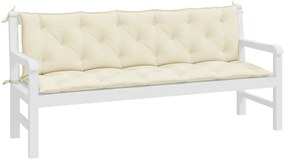 2 db krémfehér oxford szövet kerti padpárna 180 x 50 x 7 cm