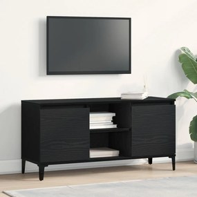 TV Szekrény Fekete Tölgy 102x35x50 cm Műanyag Fa