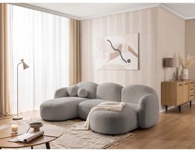 Szürke buklé (U alakú) sarokkanapé Orbit – Ropez
