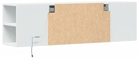 fehér falra szerelhető TV-szekrény LED-lámpákkal 135x31x39,5 cm