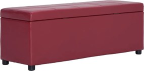 vidaXL bordó műbőr pad tárolórekesszel 116 cm