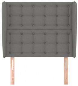 sötétszürke szövet fejtámla szárnyakkal 103 x 23 x 118/128 cm