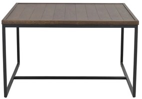 Sötétbarna dohányzóasztal tölgyfa asztallappal ø 80 cm Deerfield – Rowico