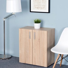 Casaria® Többfunkciós szekrény ajtókkal, tölgy - 2 polc