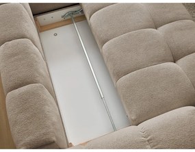 Szürkésbarna zsenília kinyitható-tárolóhelyes sarokkanapé (jobb oldali-L alakú) Everest – Bobochic Paris